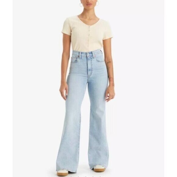 Levi's Women's Ribcage Bell Jeans 27x30 The Bells And Whistles - Blue - Picture 1 of 7